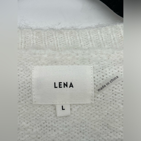 LENA White Bow Cardigan NWT Size Large - Picture 6 of 6